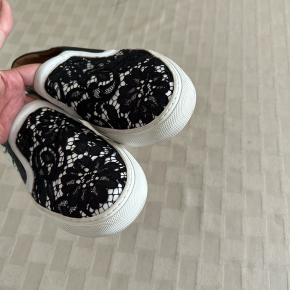 Givenchy Leather with Lace Overlay Slip On Sneakers - Picture 12 of 14